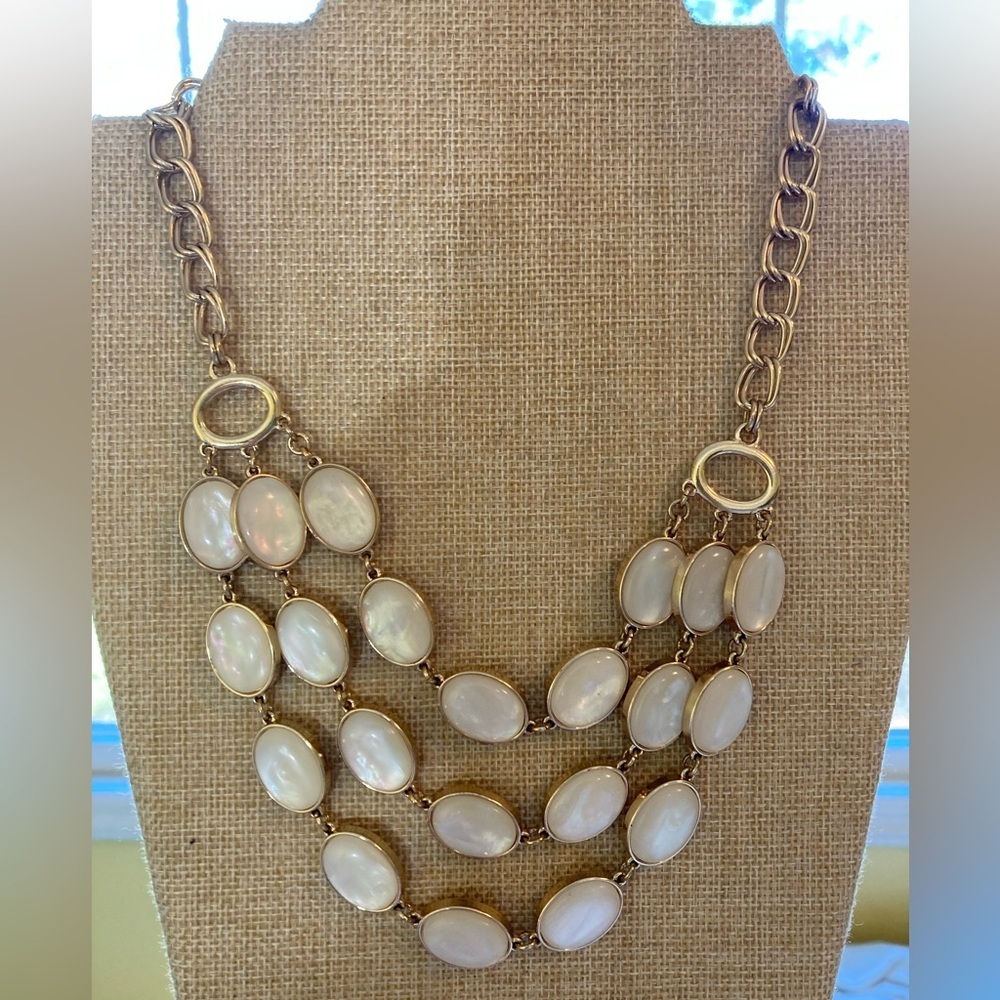 Talbots Multi Strands Layered Off White Necklace‎